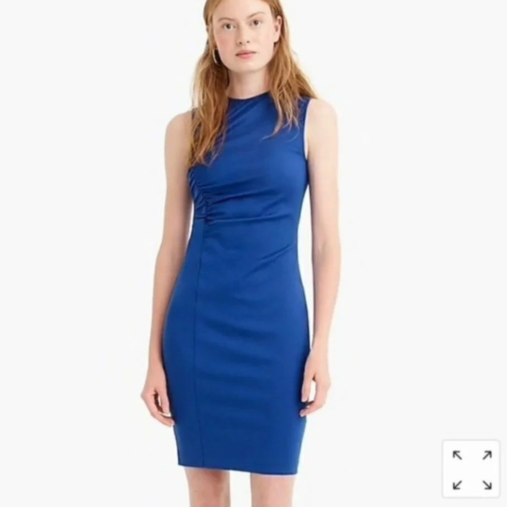 J.Crew 365 Womens Royal Blue Ruched Sleeveless Sheath Dress Size 8